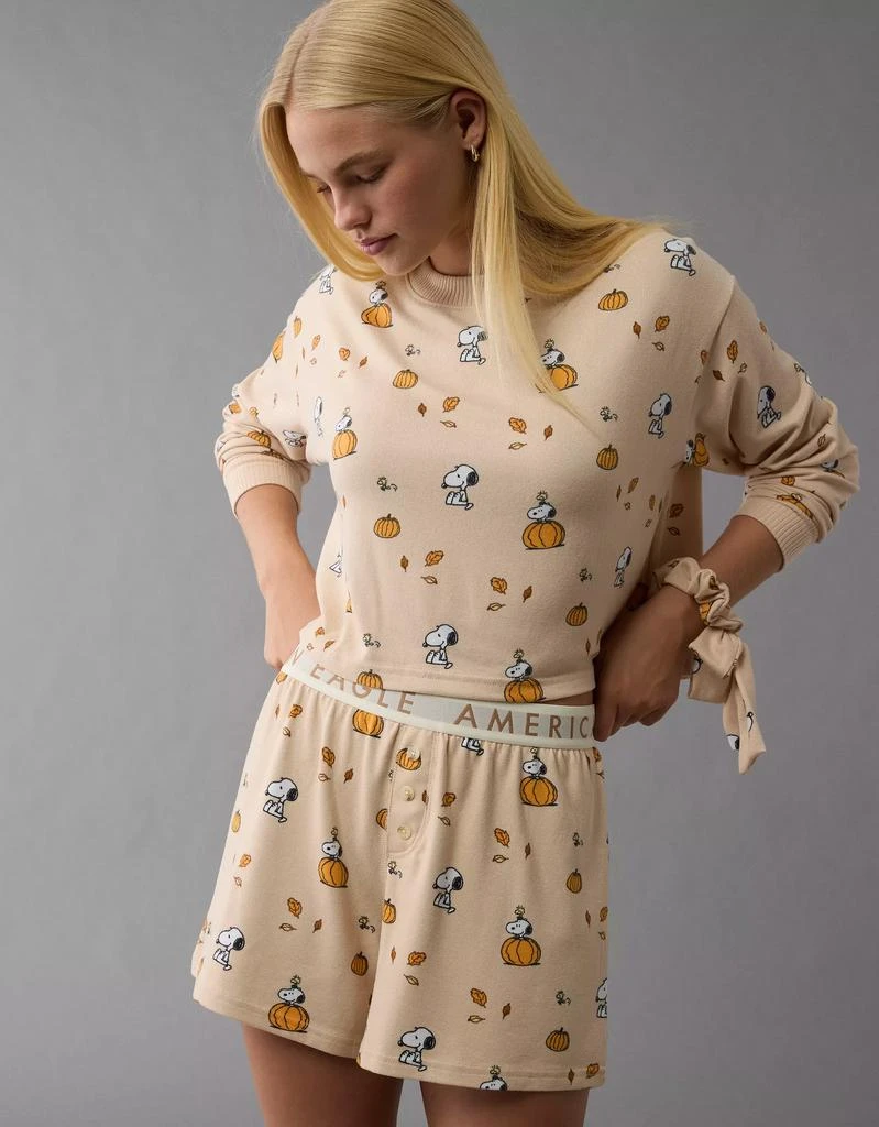 AE AE Snoopy Fall Pumpkin Plush PJ Set 6