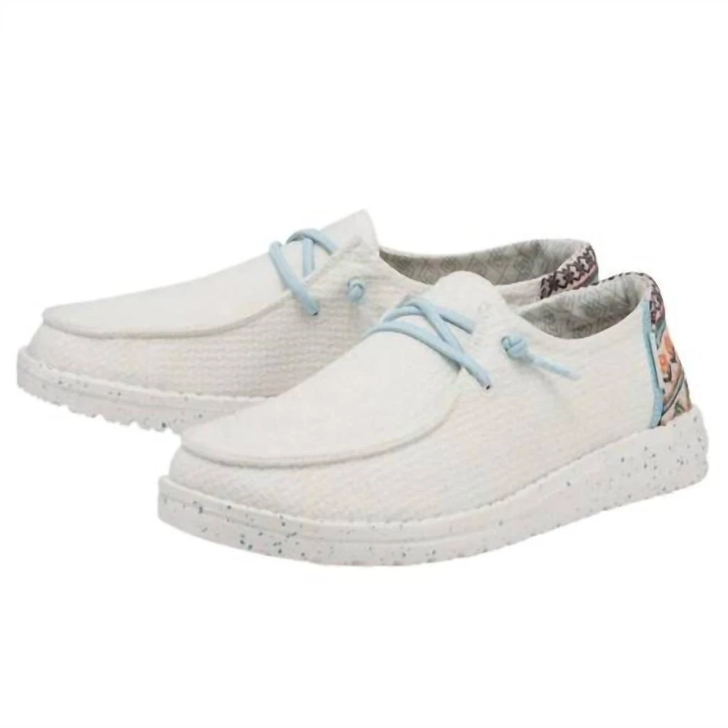 Hey Dude Women's Wendy Loafer In White Aztec 1