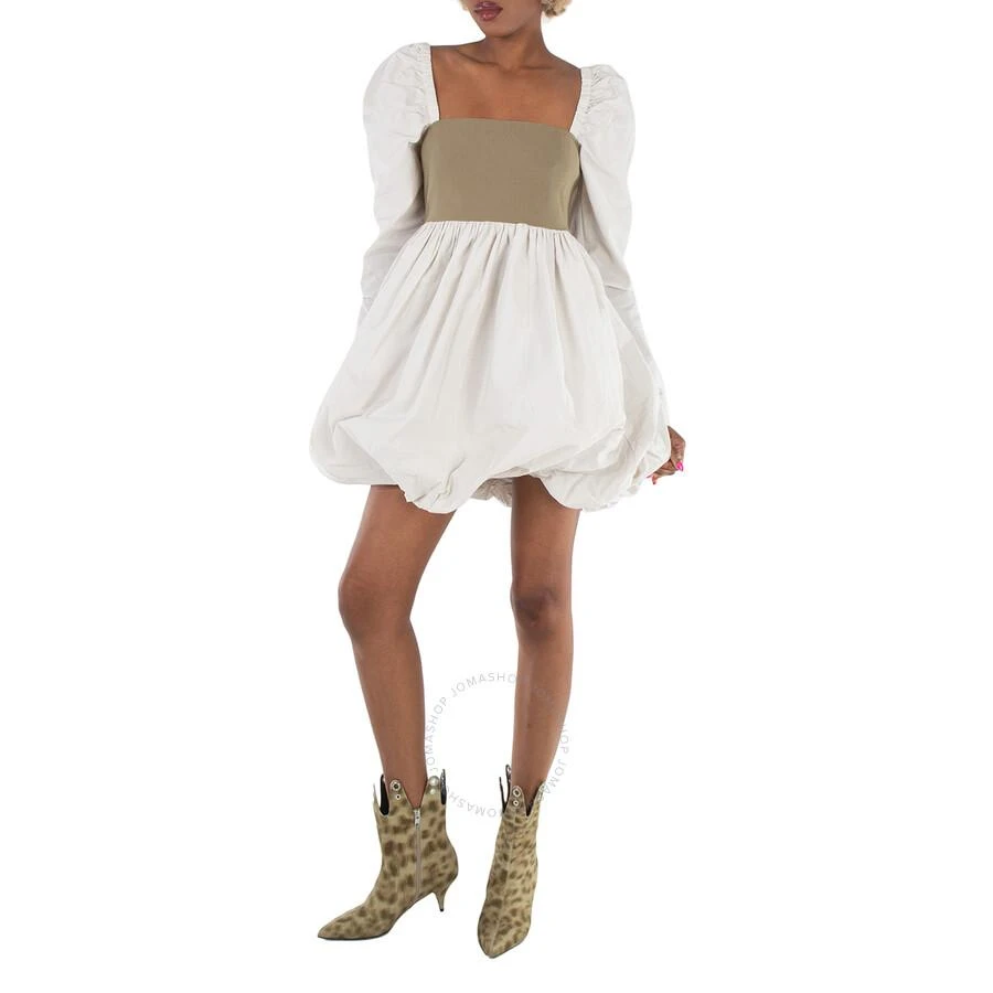 Ganni Taffeta Mix Balloon Mini Long Sleeve Dress 1