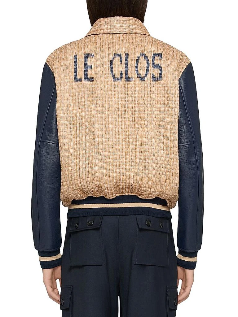Givenchy Le Clos Varsity Jacket in Raffia and Leather 4