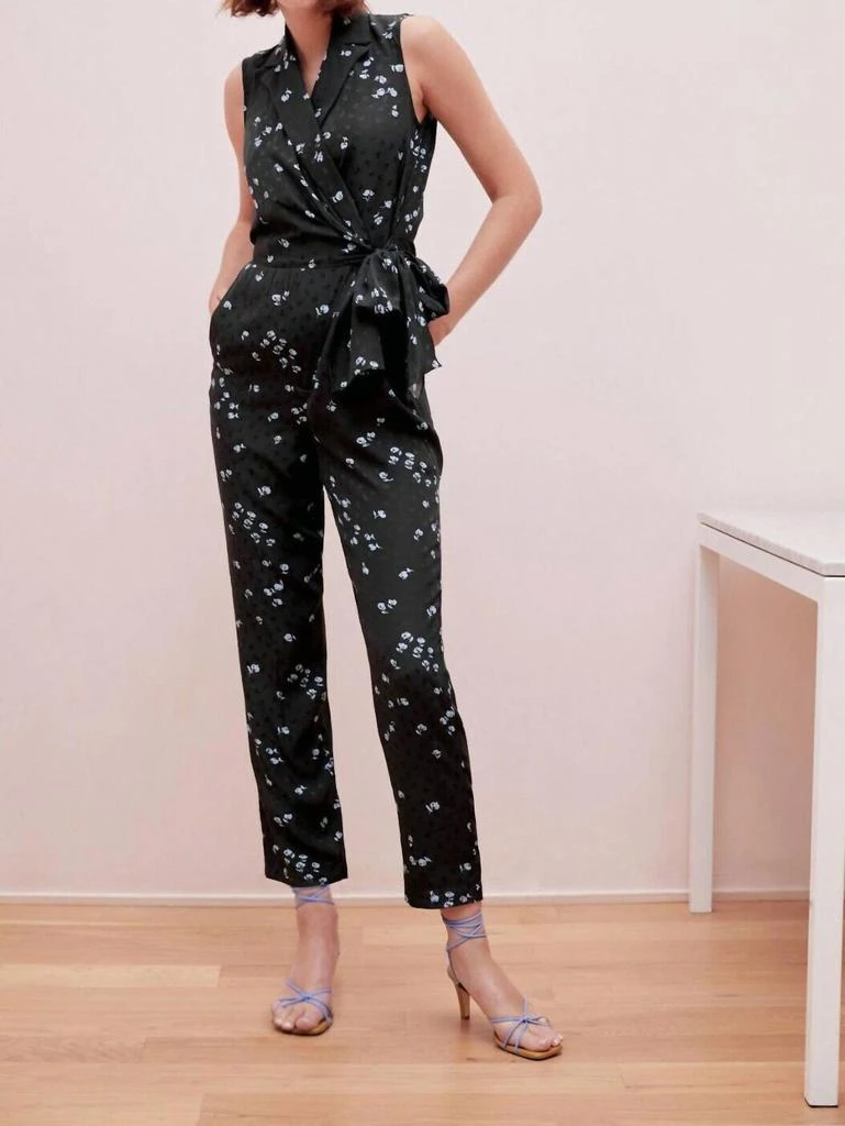 Rebecca Taylor Rebecca Taylor - Tailored Leandra Fleur Silk Tie Waist Jumpsuit 5