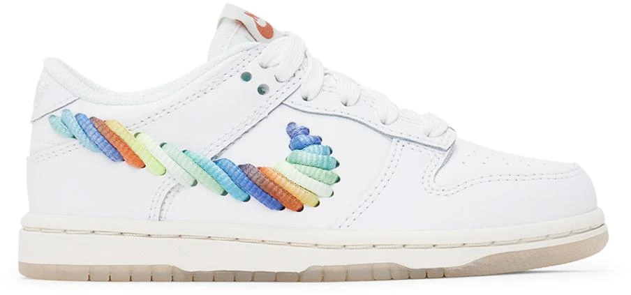 NIKE Kids White Dunk Low SE Little Kids Sneakers 1