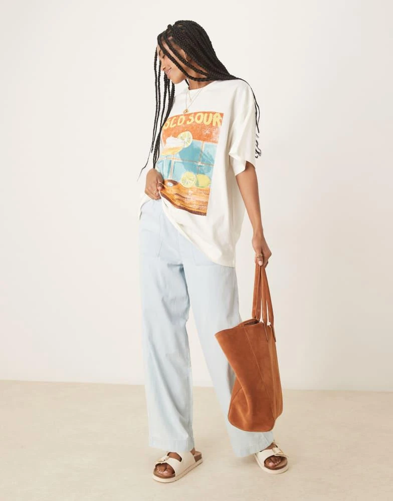 ASOS ASOS DESIGN oversized t-shirt with pisco sour cocktail graphic in coconut milk 4
