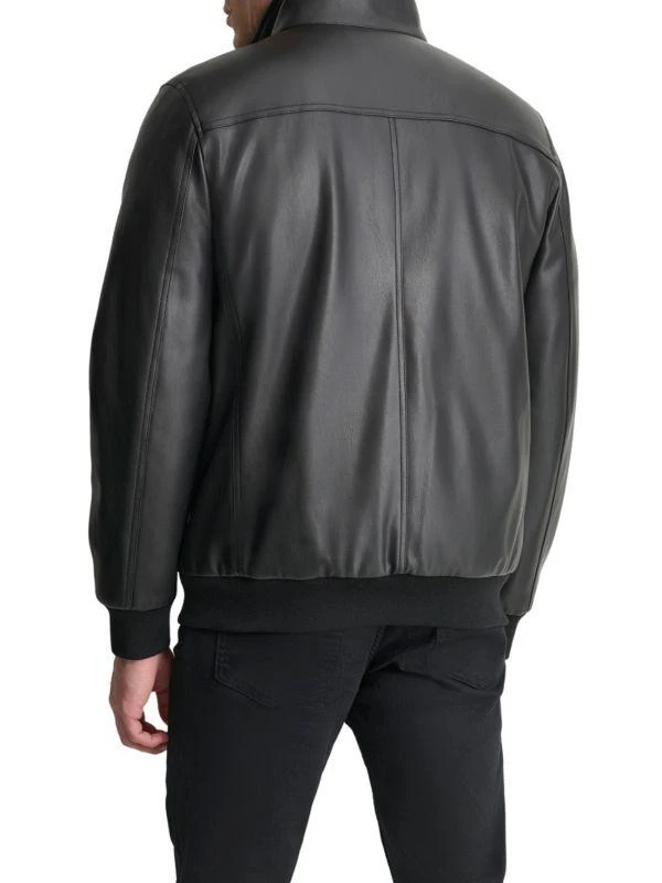 DKNY Faux Leather Bomber Jacket 2