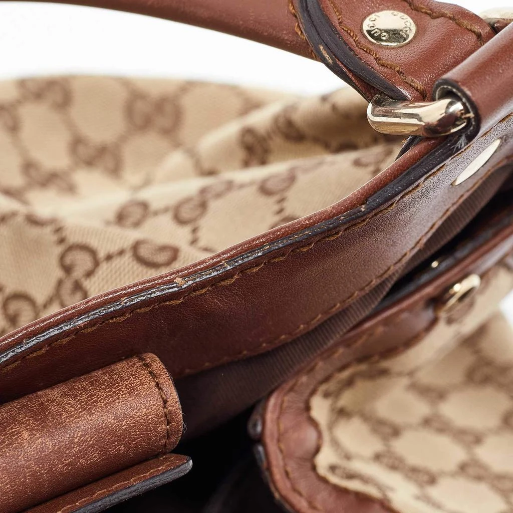 Gucci Gucci Beige/Brown GG Canvas and Leather Medium Sukey Tote 7