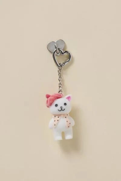 Urban Outfitters Beret Cat Textural Flocked Keychain 1