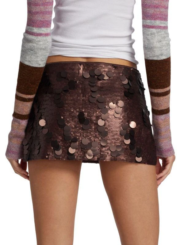 Guizio Low-Rise Paillette Mini Skirt 2
