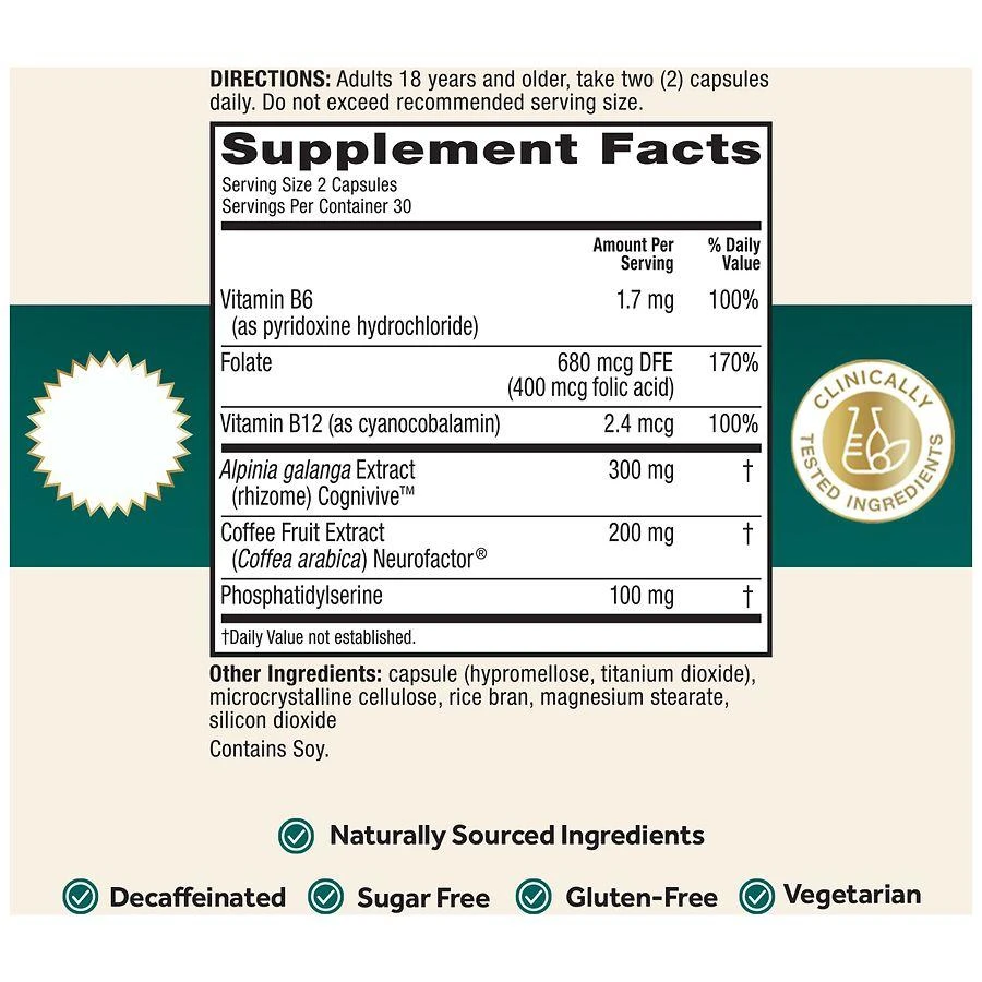 Neuriva Brain Health Supplement, Vitamins B12 & B6, Support for memory and focus 3