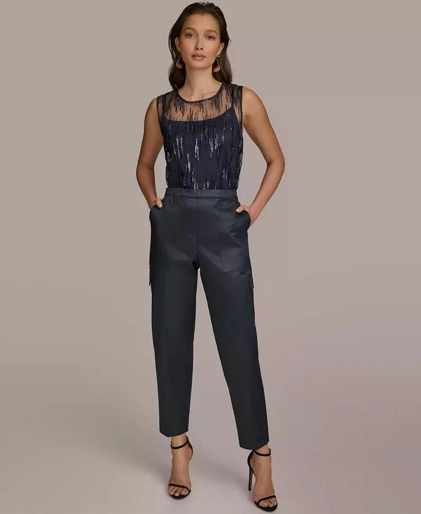 Donna Karan Women's Satin Cargo Pants 4