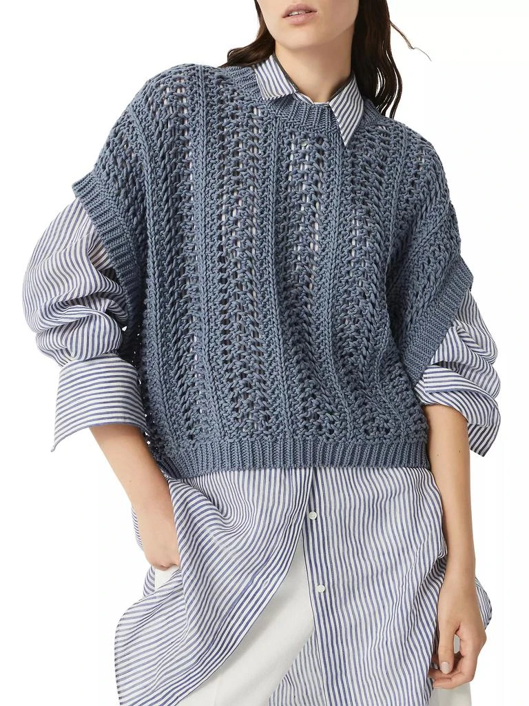 Brunello Cucinelli Cotton Ribbed Net Sweater 5