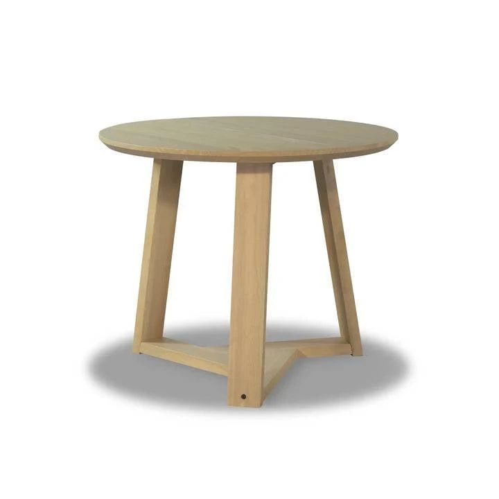 Hivvago 36 Inch Round Scandinavian Solid Wood Dining Table in Blonde 3
