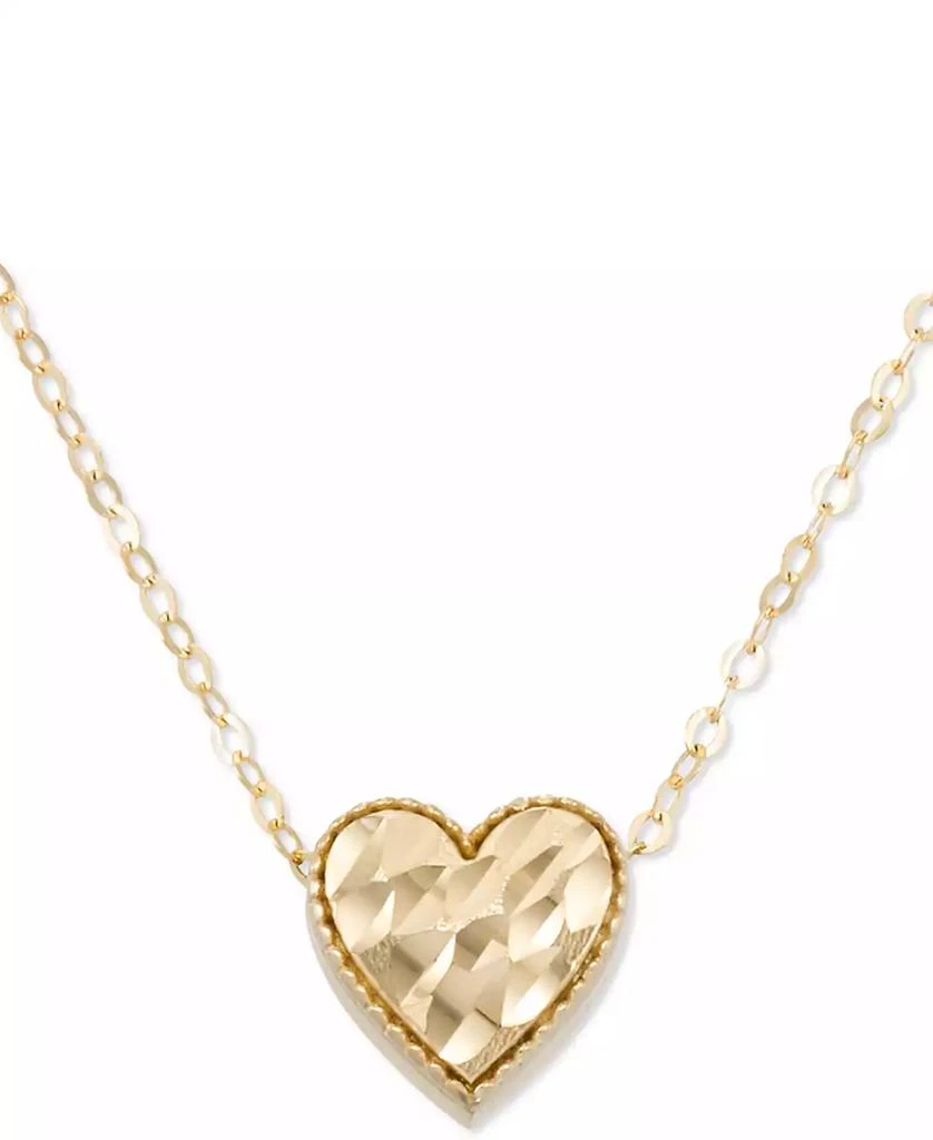 Macy
s Hammered Heart 18" Pendant Necklace in 10k Gold