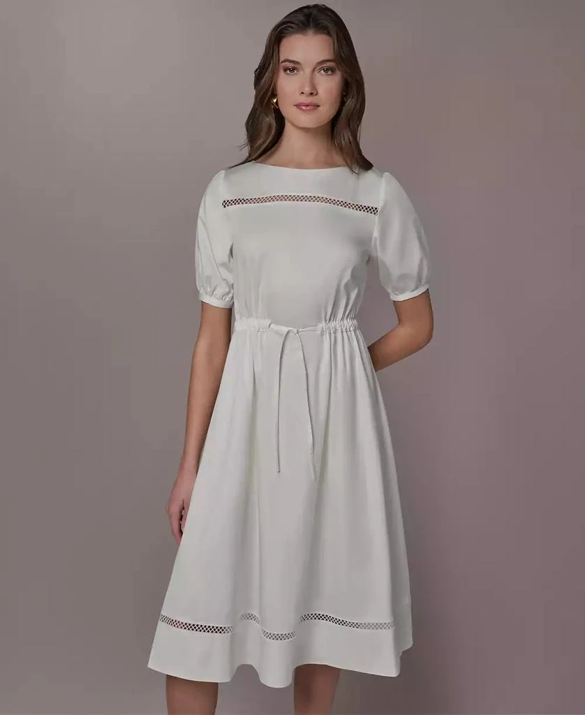 a line dresses for sale Floral Smocked Half Zip A-line Dress