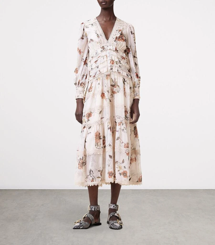 ALL SAINTS Floral Zora Midi Dress 4