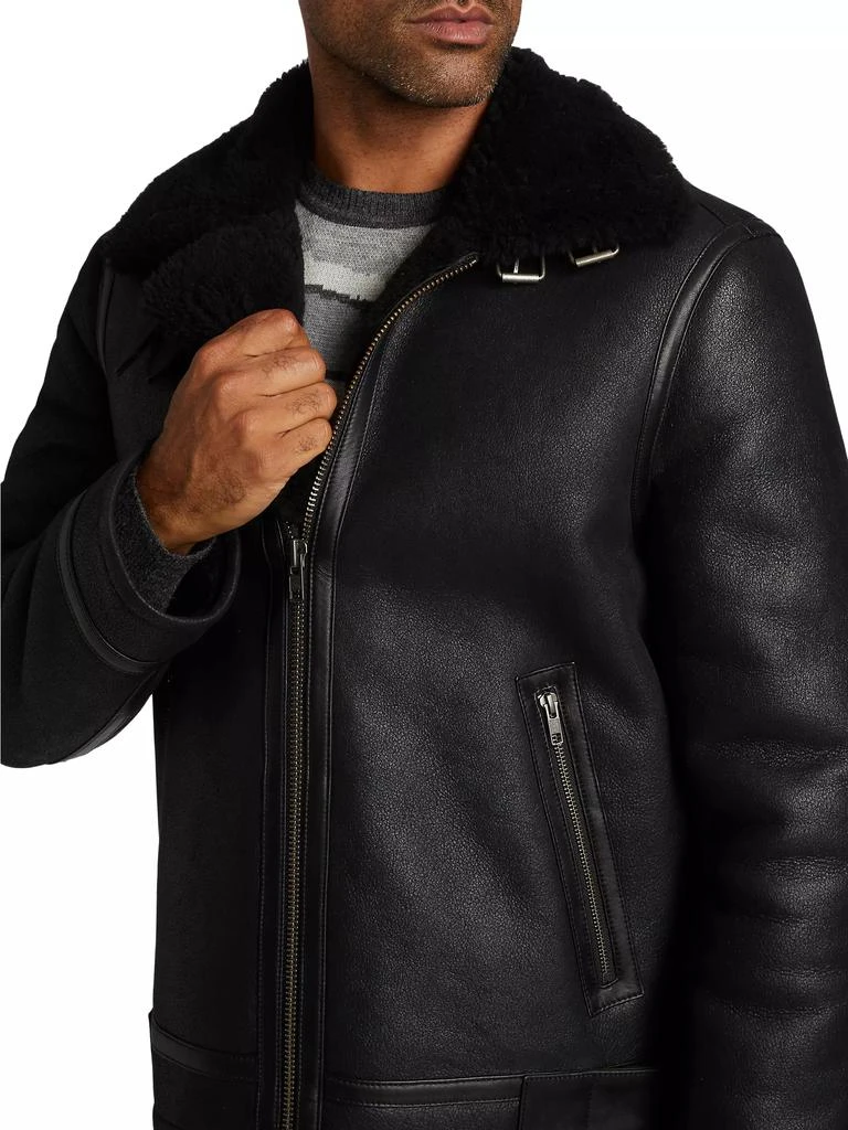 Saks Fifth Avenue COLLECTION Leather Aviator Jacket 6