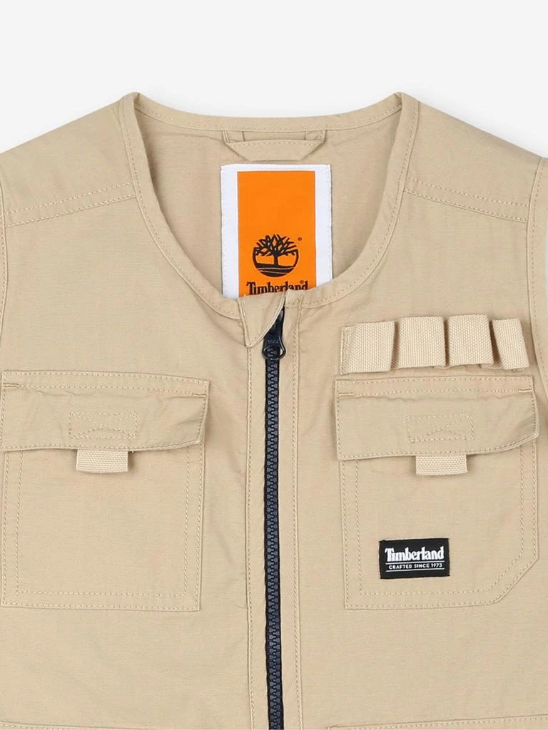 Timberland Timberland Boys Multipocket Gilet in Beige 4