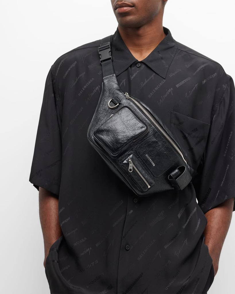 BALENCIAGA Superbusy Belt Bag ウエストポーチ Balenciaga Men's Superbusy Leather Belt Bag | Neiman Marcus