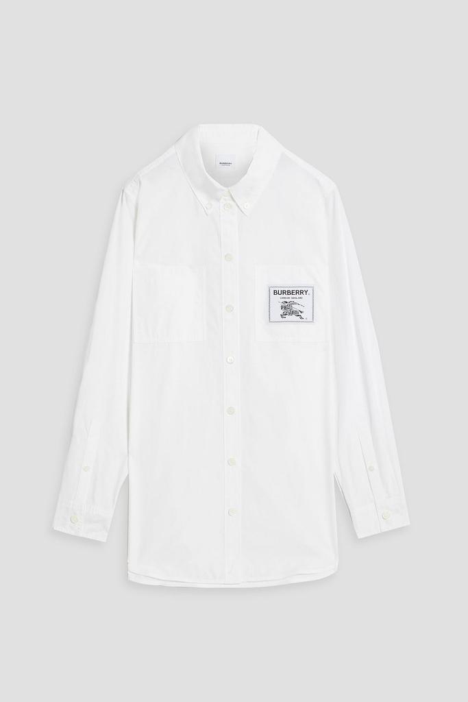 BURBERRY Appliquéd cotton-poplin shirt