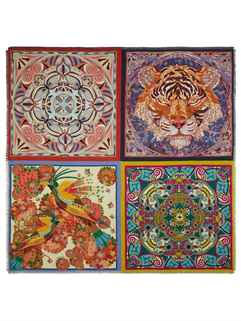 Franco Ferrari Franco Ferrari - Fancy Reversible Multi Silk Square Scarf