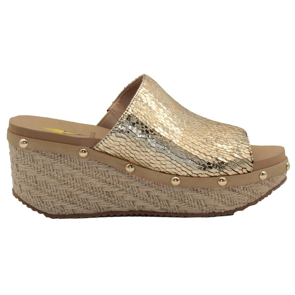 VOLATILE Ravine Metallic Studded Wedge Sandals 1