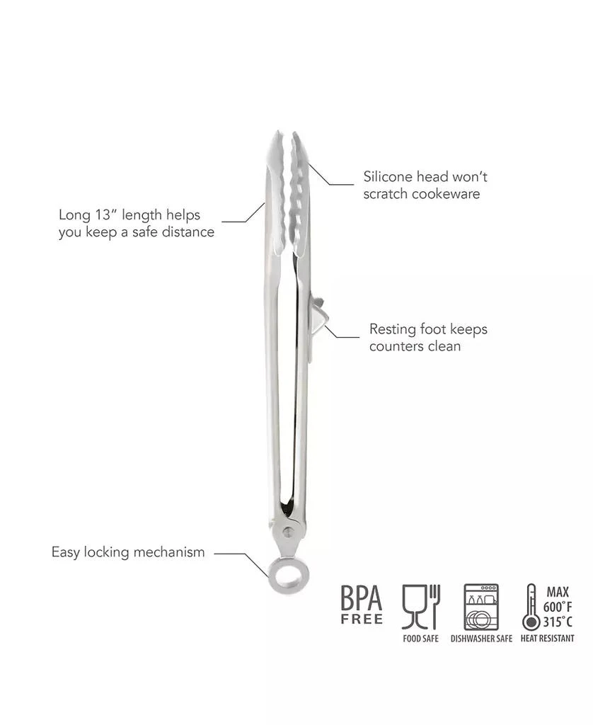 Tovolo Tip Top Tongs, Easy-Grip Kitchen Tongs for Cooking With Silicone Tips 5