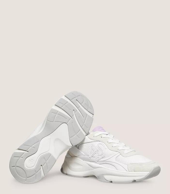 スニーカー STUART WEITZMAN Women Sneakers SH318 SW TRAINER MSAGY WT Whi SW Leather Mesh Trainer | Stuart Weitzman