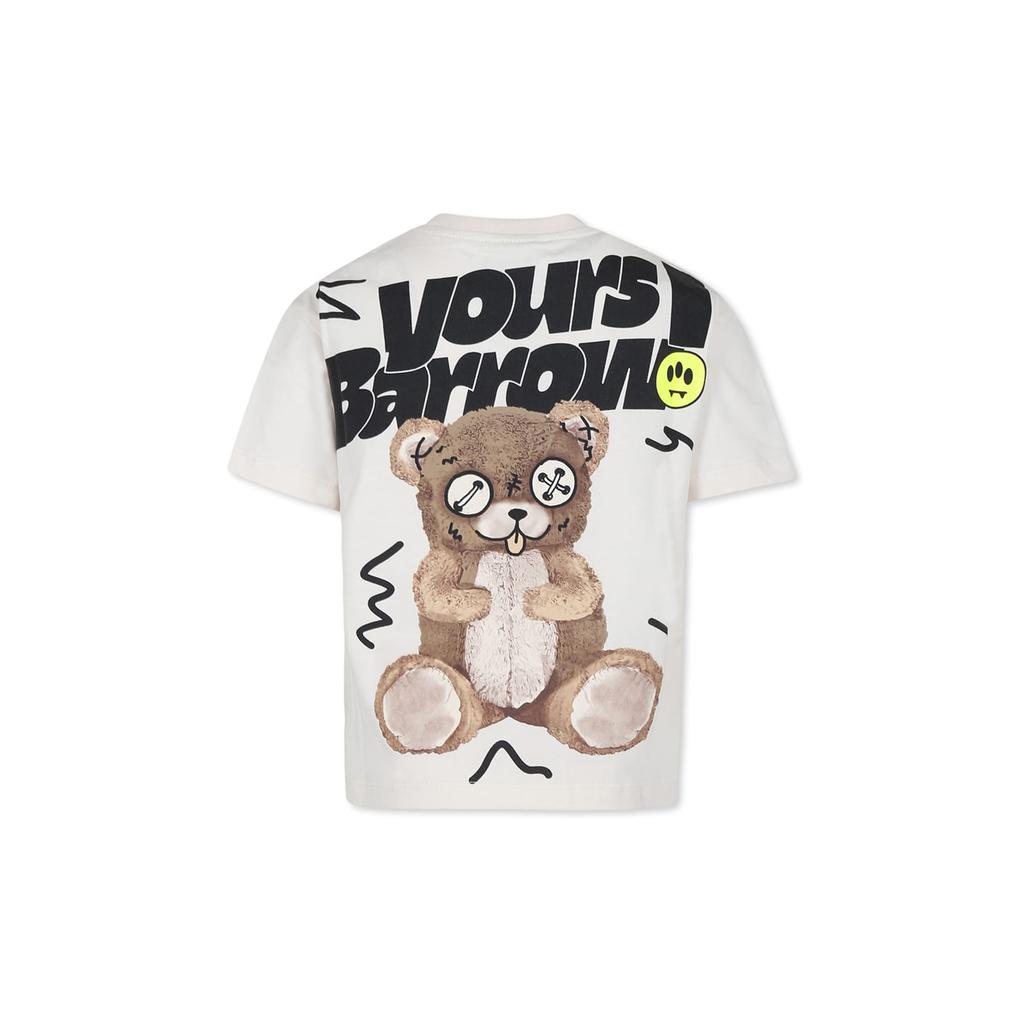 BARROW Ivory T-shirt For Kids With Bear Print