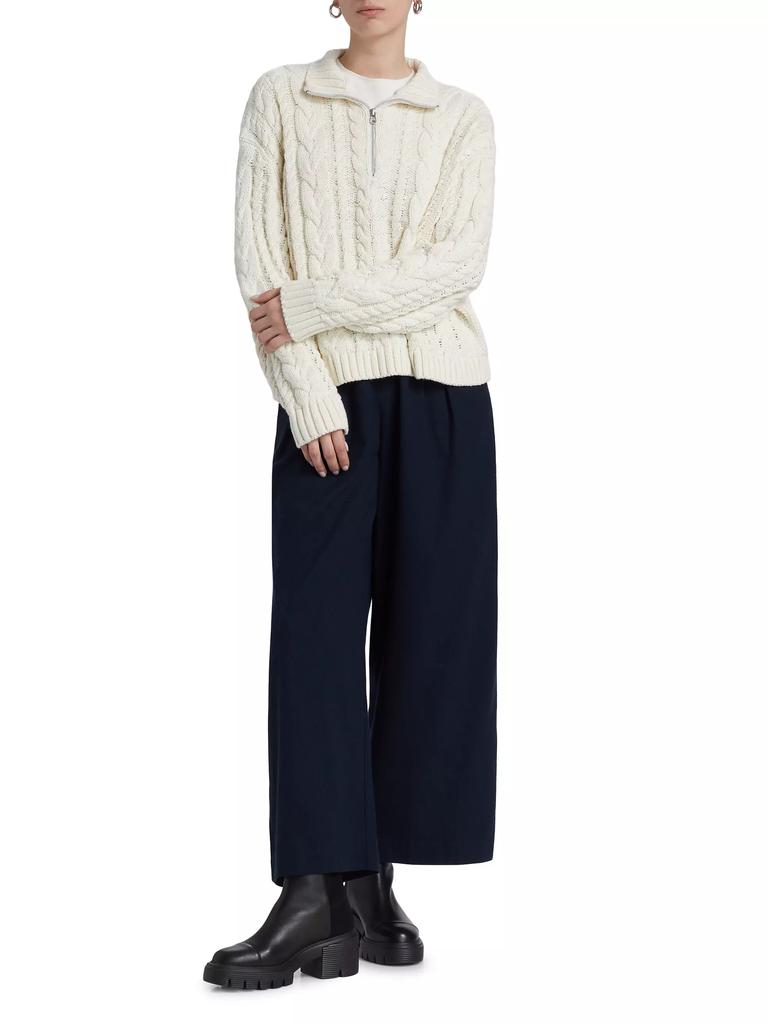 Jenni Kayne Cotton Cable-Knit Zip Sweater