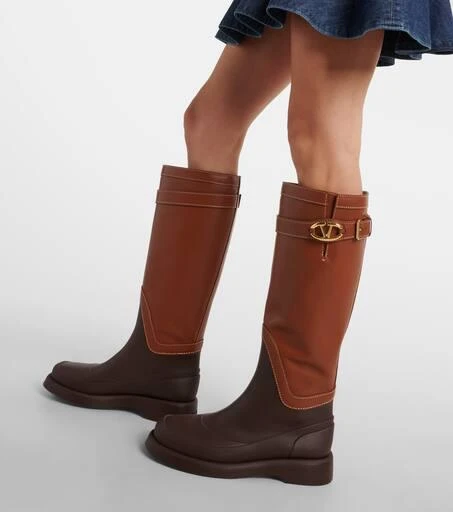 Valentino VLogo Bold leather knee-high boots 4