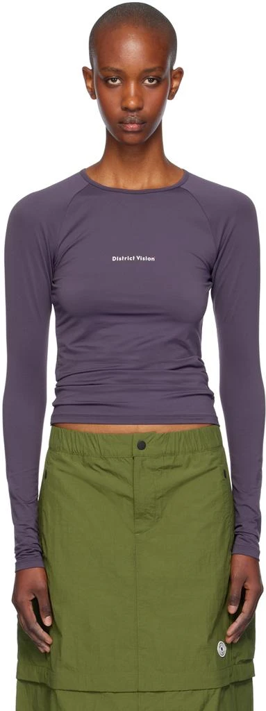District Vision Purple Lightweight Long Sleeve Fitted Sport T-Shirt 1