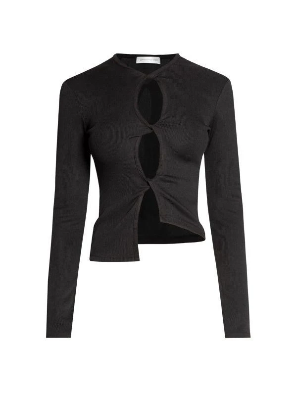 Christopher Esber Open Twist Long-Sleeve Blouse 5