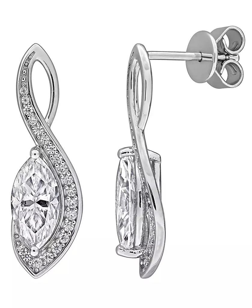Macy
s Moissanite (2-1/5 ct. t.w.) Drop Earrings in Sterling Silver