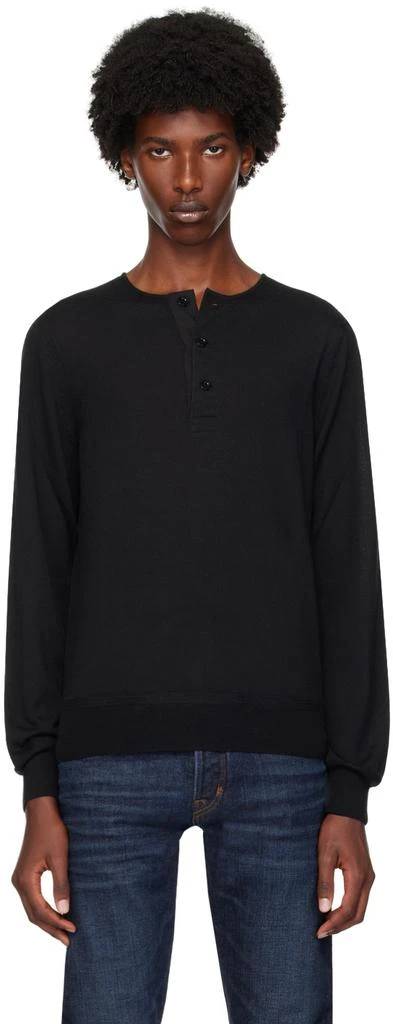 Tom Ford Black Cashmere Henley 1