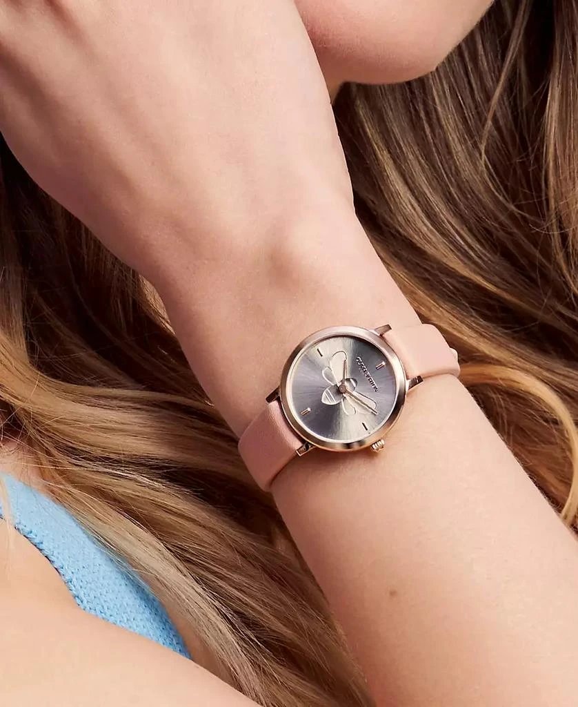 Olivia Burton Women's Ultra Slim Bee Blush Leather Watch 28mm 4