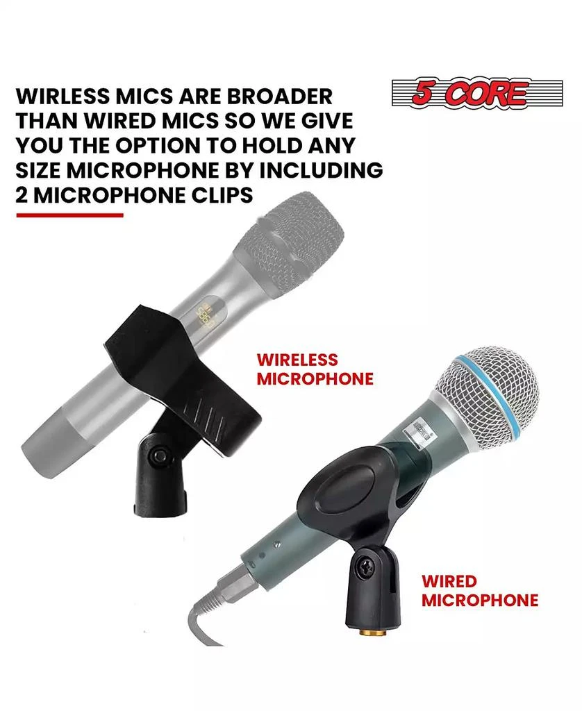 5 Core Microphone Stand Floor 4 Pcs Adjustable w Extending Telescoping Boom Arm 11