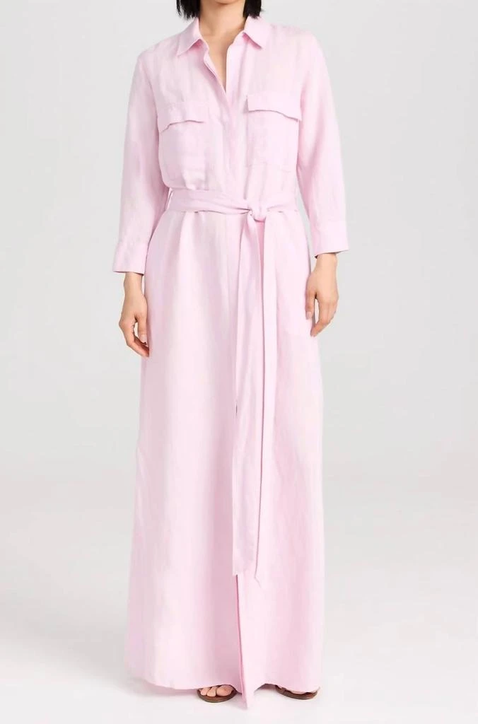 L'Agence Cameron Long Shirt Dress In Lilac Snow 1