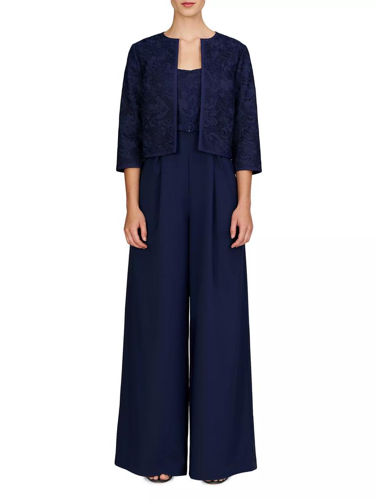 Kay Unger Harper Paisley Lace Crop Jacket