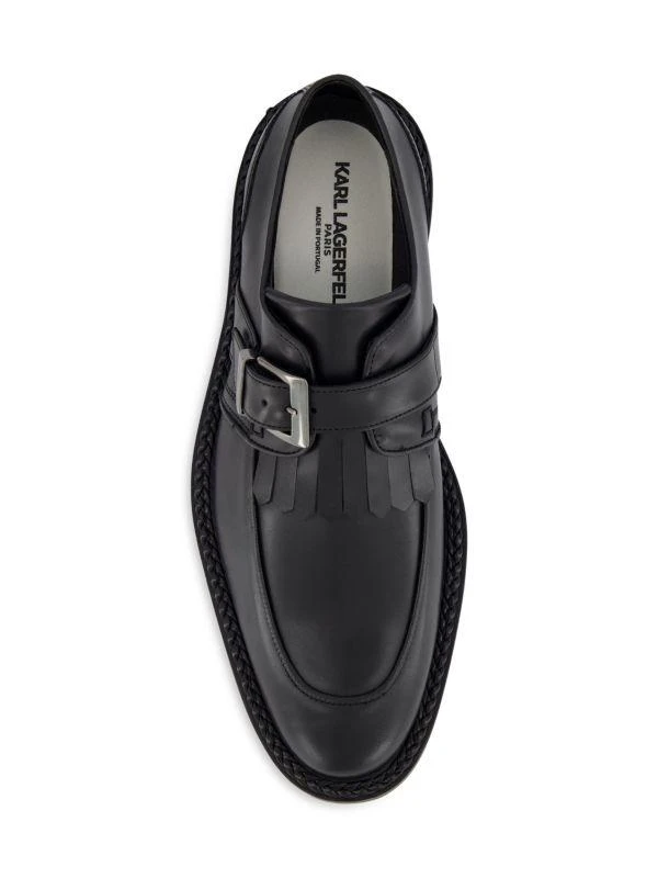 Karl Lagerfeld Paris White Label Kilted Monk Strap Shoes 5
