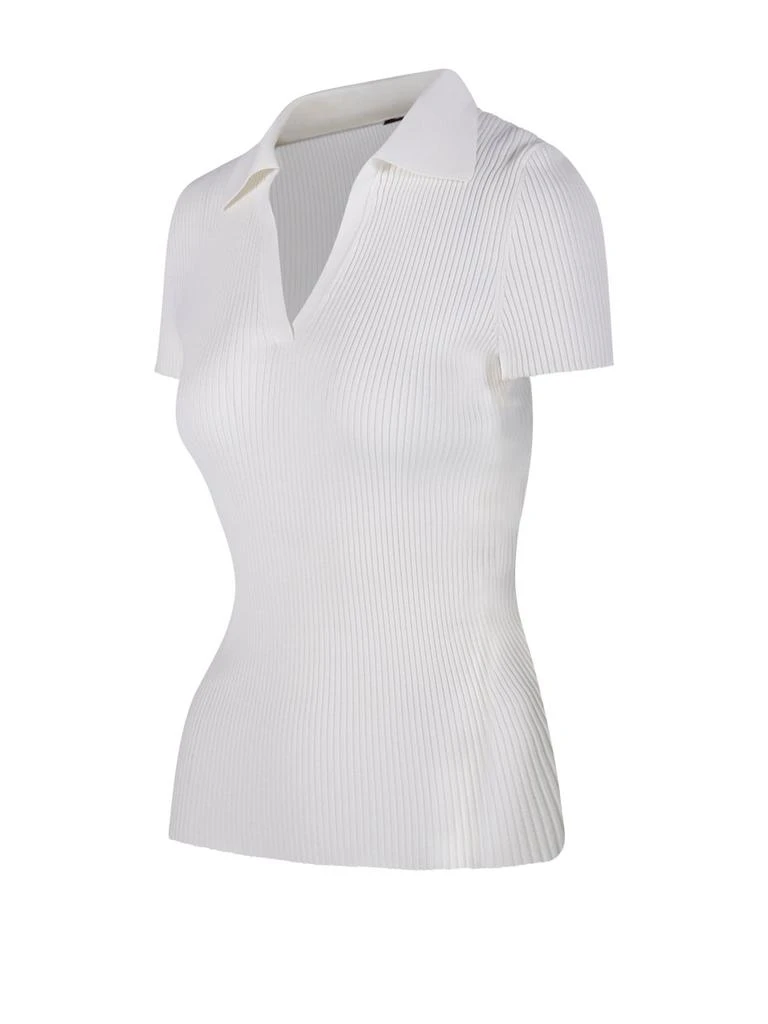 Balenciaga Balenciaga V-Neck Ribbed Polo Top 3
