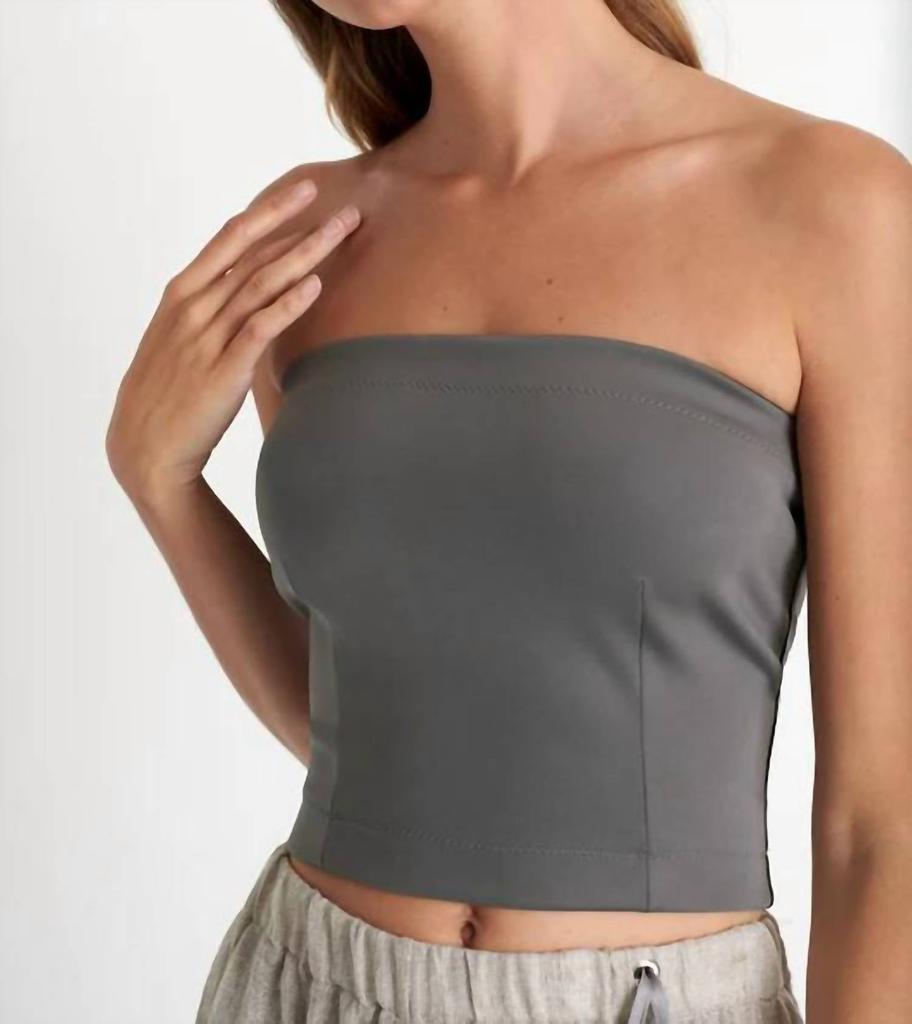 Shan Sofia Classic Bandeau Top In Pewter