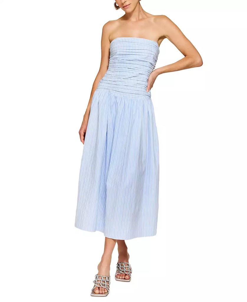 Line & Dot Women's Darra Striped Strapless Midi Dress