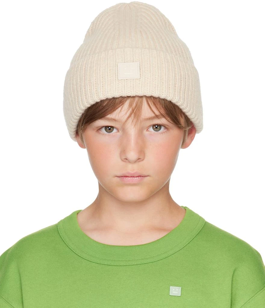 Acne Studios Kids Beige Patch Beanie 1
