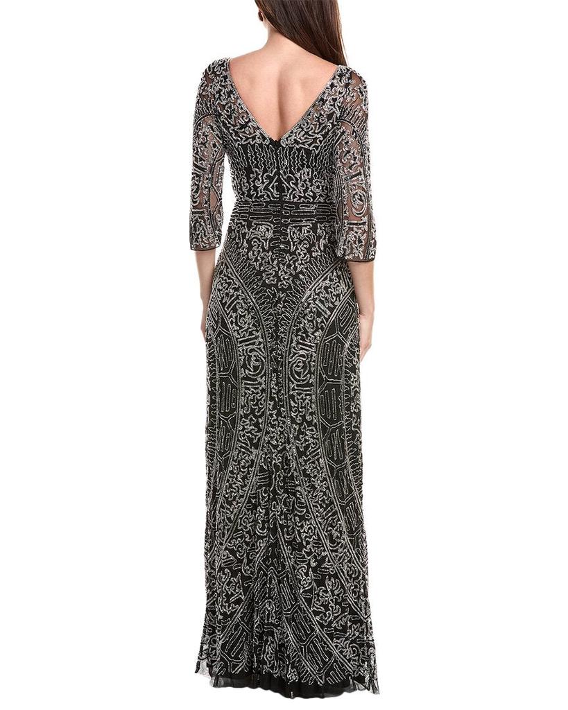 REEM ACRA Bateau Neckline Gown