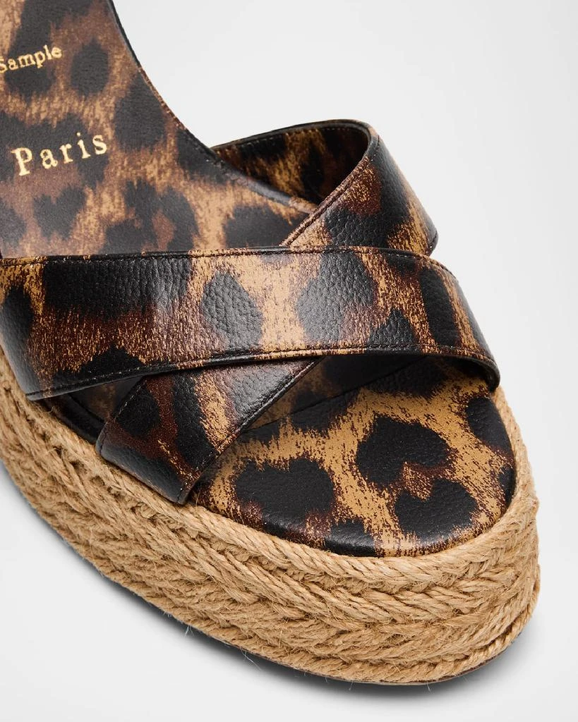 Christian Louboutin Leopard Red Sole Espadrille Sandals 3
