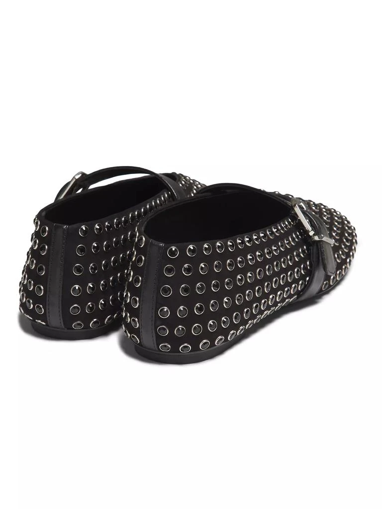 Schutz Eiza Shine Studded Nubuck Ballet Flats 3
