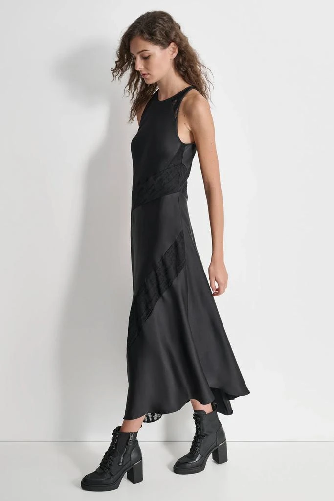 DKNY SATIN MIX LACE DRESS 3