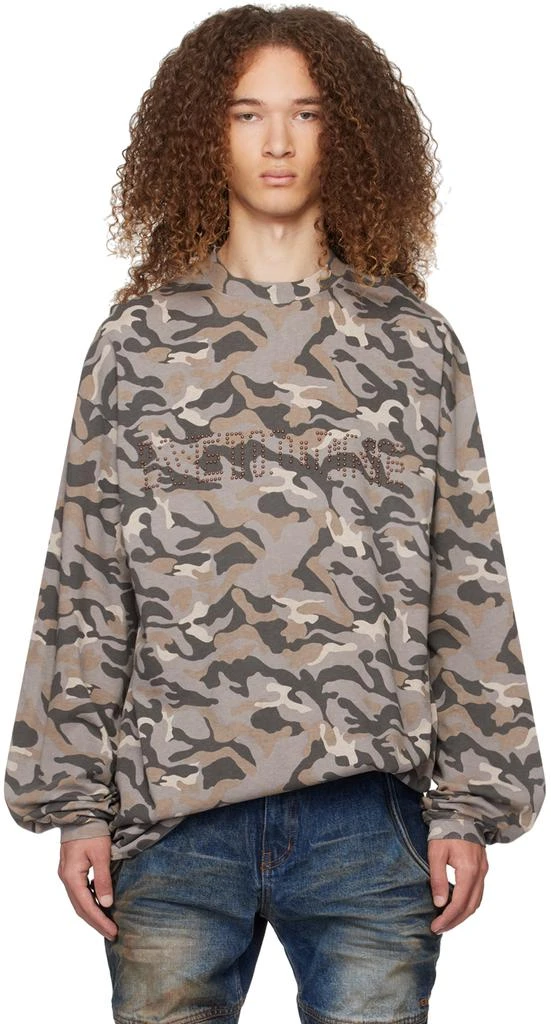 We11done Gray Camo Long Sleeve T-Shirt 1