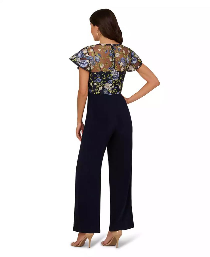 Adrianna Papell Women's Embroidered Wide-Leg Jumpsuit