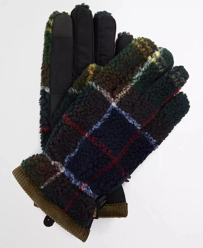 Barbour Men's Field Tartan Fleece Waterproof Gloves 1