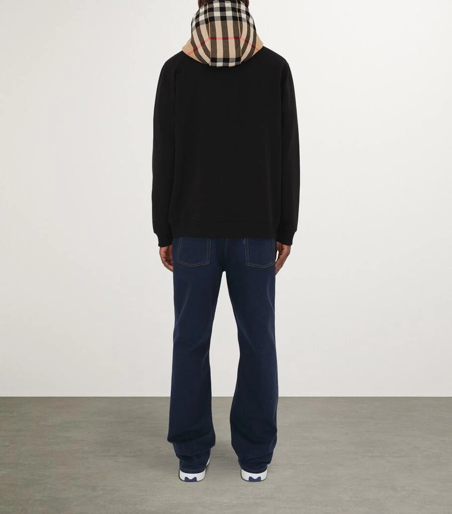 Burberry Check-Trim Zip-Up Hoodie 4